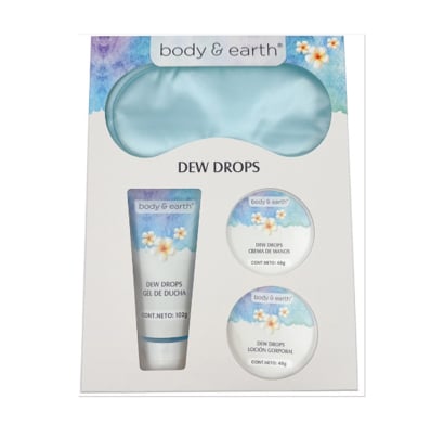 Gel de Ducha y Loción Body & Earth Dew Drops + Antifaz