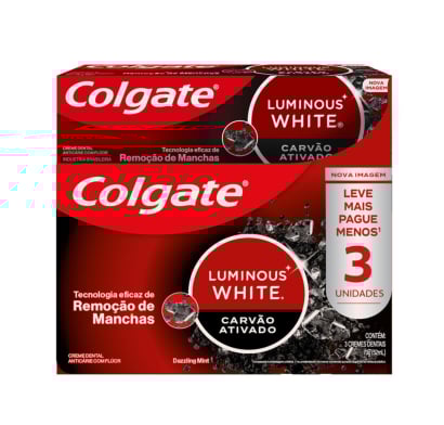 Pasta de Dientes Colgate Luminous White Carbon 3 Unidades de 70 g