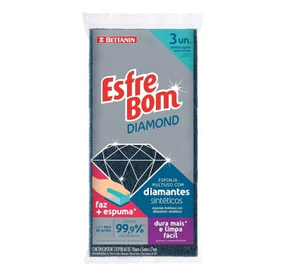 Esponja Esfrebom Diamond 3 Unidades