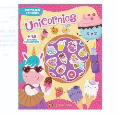 Libro Stickers acolchaditos - unicornios