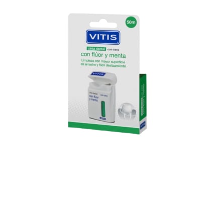 Cinta Dental Vitis Cera Fluor Menta 50 m