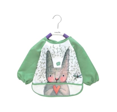 Babero Con Manga Lisa Y Bolsillo