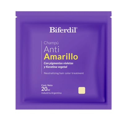 Shampoo Biferdil Anti Amarillo Sachet Travel 20 g