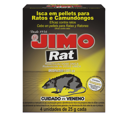 Raticida Jimo Granulado Anticoagulante 4 Unidades 25 G