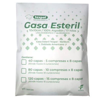 Gasa Estéril Texpol 10 x 10 cm 80 Capas