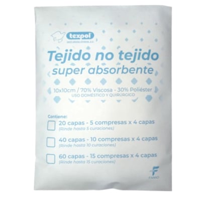 Gasa no Estéril Texpol TNT 10 x 10 cm 20 Capas