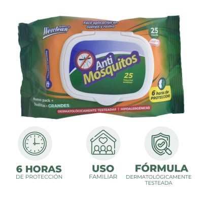 Toallitas Wetclean Antimosquitos 25 Unidades