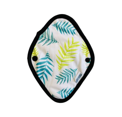 Toallita Femenina Reutilizable Mama Gaia Bombacha Flujo Medio Plantas Blanca 1 Unidad