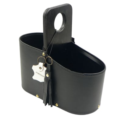 Matera de Madera y Eco Cuero Matebom Negro