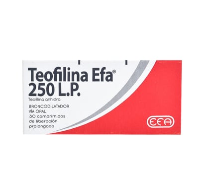 TEOFILINA EFA 250 MG 30 COMPRIMIDOS