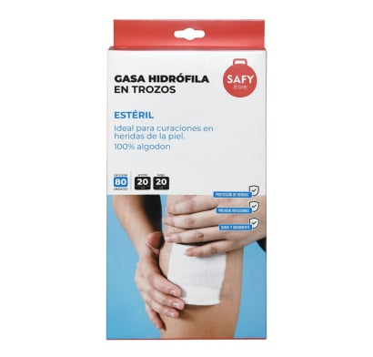 Gasa Estéril Safy 20 x 20 cm 80 Unidades