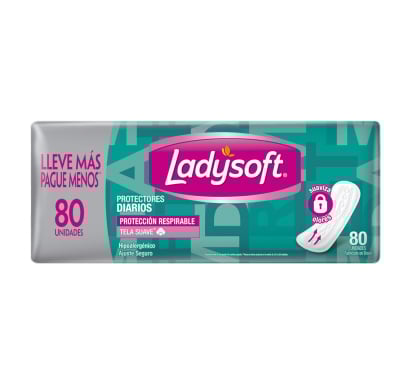Protectores Diarios Ladysoft Protección Respirable 80 Unidades