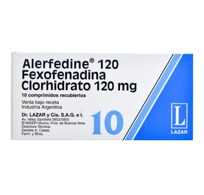 Alerfedine 120 mg 10 Comprimidos Recubiertos