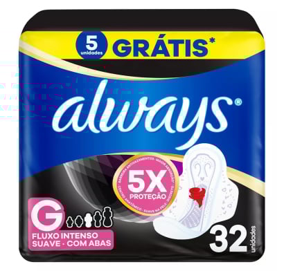 Toallitas Femeninas Always Nocturnas Suave con Alas G 32 Unidades