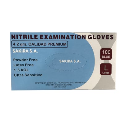 Guantes Nitrilo Talle L Caja 100 Unidades