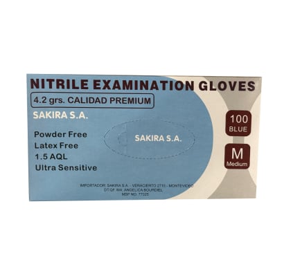 Guantes Nitrilo Talle M Caja 100 Unidades