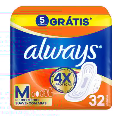 Toallitas Femeninas Always Maxi Diurna con Alas M 32 Unidades