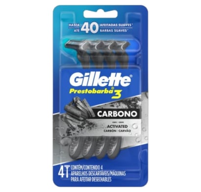 Afeitadora Gillette Prestobarba 3 Carbono Hombre 4 Unidades