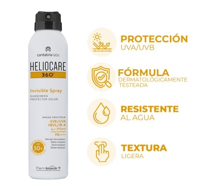 Protector Solar Heliocare 360° Spray Invisible FPS50+ 200 ml