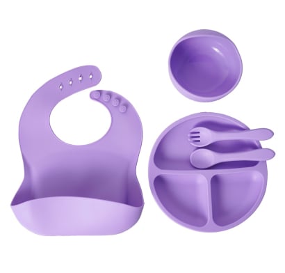 Set Alimentación Rabbit de Silicona Lila 6 Unidades