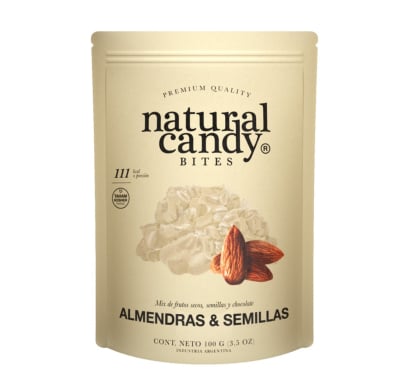 Almendras y Semillas Natural Candy Bañadas en Chocolate 100 g