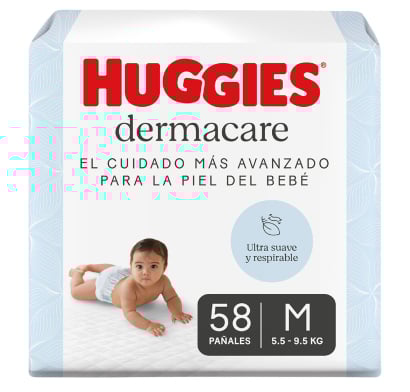 Pañales Huggies Dermacare Talle M 58 Unidades