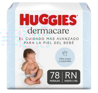Pañales Huggies Dermacare Recién Nacido 78 Unidades
