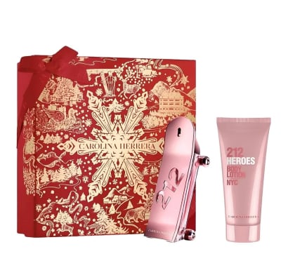 Cofre Carolina Herrera Perfume 212 Heroes Her 80 ml + Loción Corporal 100 ml
