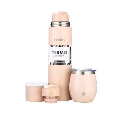 Kit Terrano Bala Acero Inoxidable Rosado