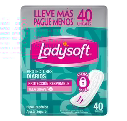 Protectores Diarios Ladysoft Protección Respirable 40 Unidades
