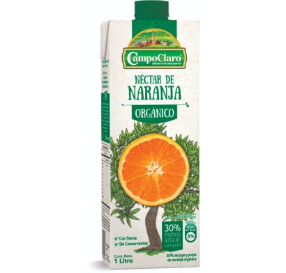 Jugo Orgánico Campo Claro Néctar De Naranja 1 l