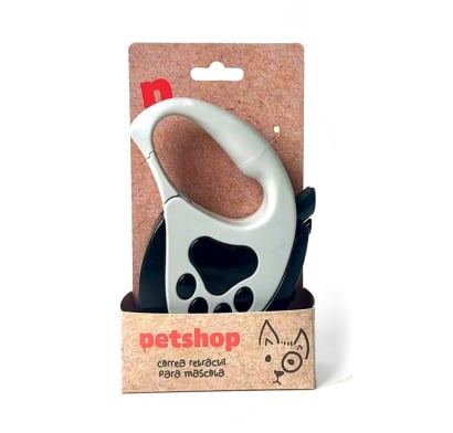 Correa Retráctil Petshop Negro