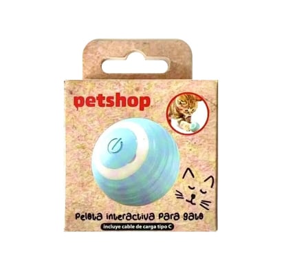 Pelota Interactiva para Gato Petshop con Luz