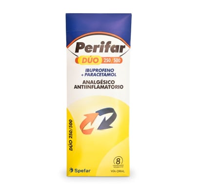 Perifar Dúo 250 mg/500 mg 8 Comprimidos Recubiertos