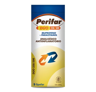 Perifar Dúo 250 mg/500 mg 8 Comprimidos Recubiertos