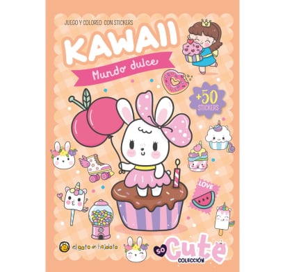 Libro Kawaii mundo dulce con stickers