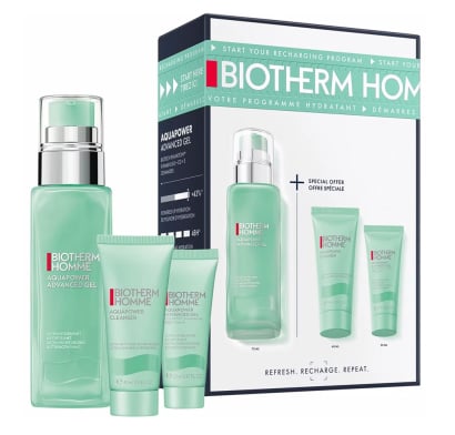 Cofre Biotherm Homme Rutina Aquapower Gel Advanced 75 ml + Mini Talla 20 ml + Limpiador 40 ml
