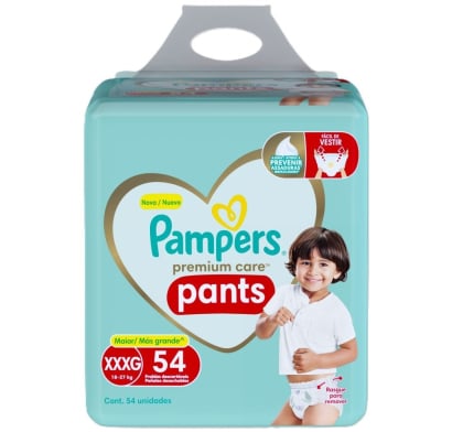 Pañales Pampers Premium Care Pants XXXG 54 Unidades