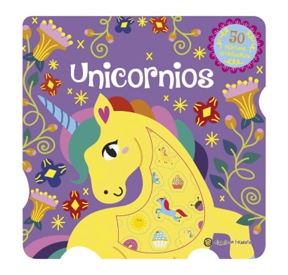 Libro Unicornios con 50 stickers acolchaditos