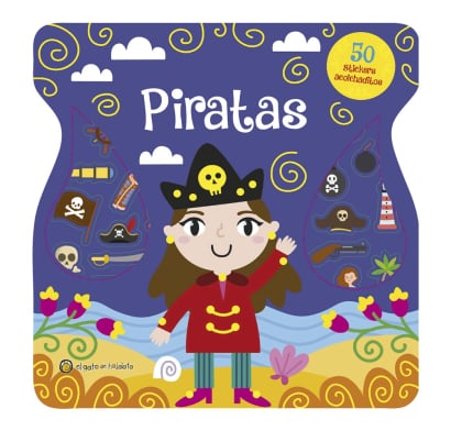 Libro Piratas con 50 stickers scolchaditos