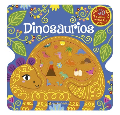 Libro Dinosaurios con 50 stickers acolchaditos