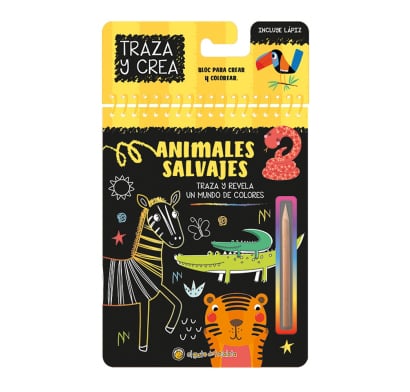 Libro Traza y crea - animales salvajes
