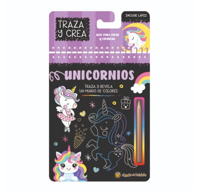 Libro Traza y crea - unicornios