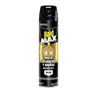 Insecticida en Aerosol Raid Max Mata Cucarachas sin Olor 360 cc