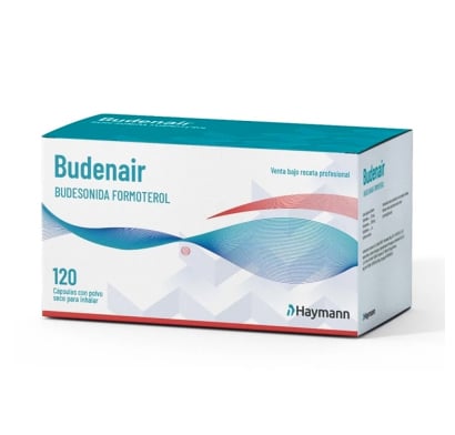 Inhalador Budenair Cápsulas con Polvo Seco 120 Dosis