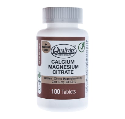 Calcium Magnesium Citrate Qualivits 100 Tabletas