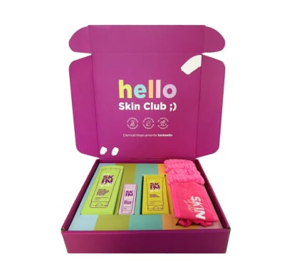 Box Skin Club Leche Desmaquillante 200 ml, Gel de Limpieza 200 ml y Gel Secante 14 g