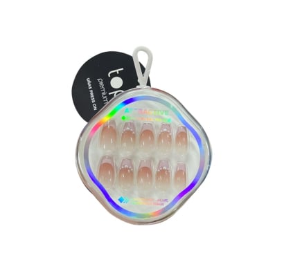 Uñas Adhesivas Top Premium Press On Francesita 30 Unidades