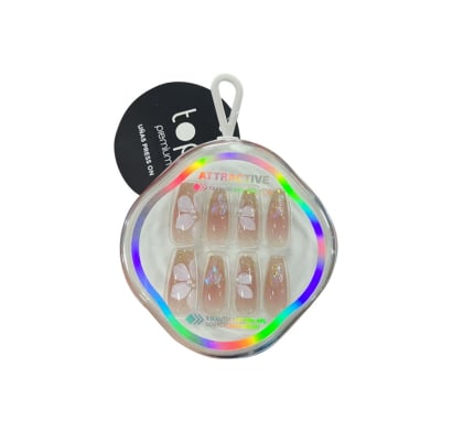 Uñas Adhesivas Top Premium Press On Flores 30 Unidades