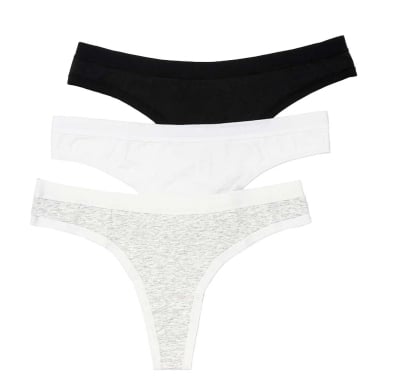 Bombachas Colaless de Algodón Pimentón Blanco, Gris y Negro Talle G 3 Unidades